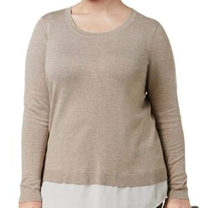 NWT New INC International Concepts‎  Ruched-Back Layered Heather Oats 1X